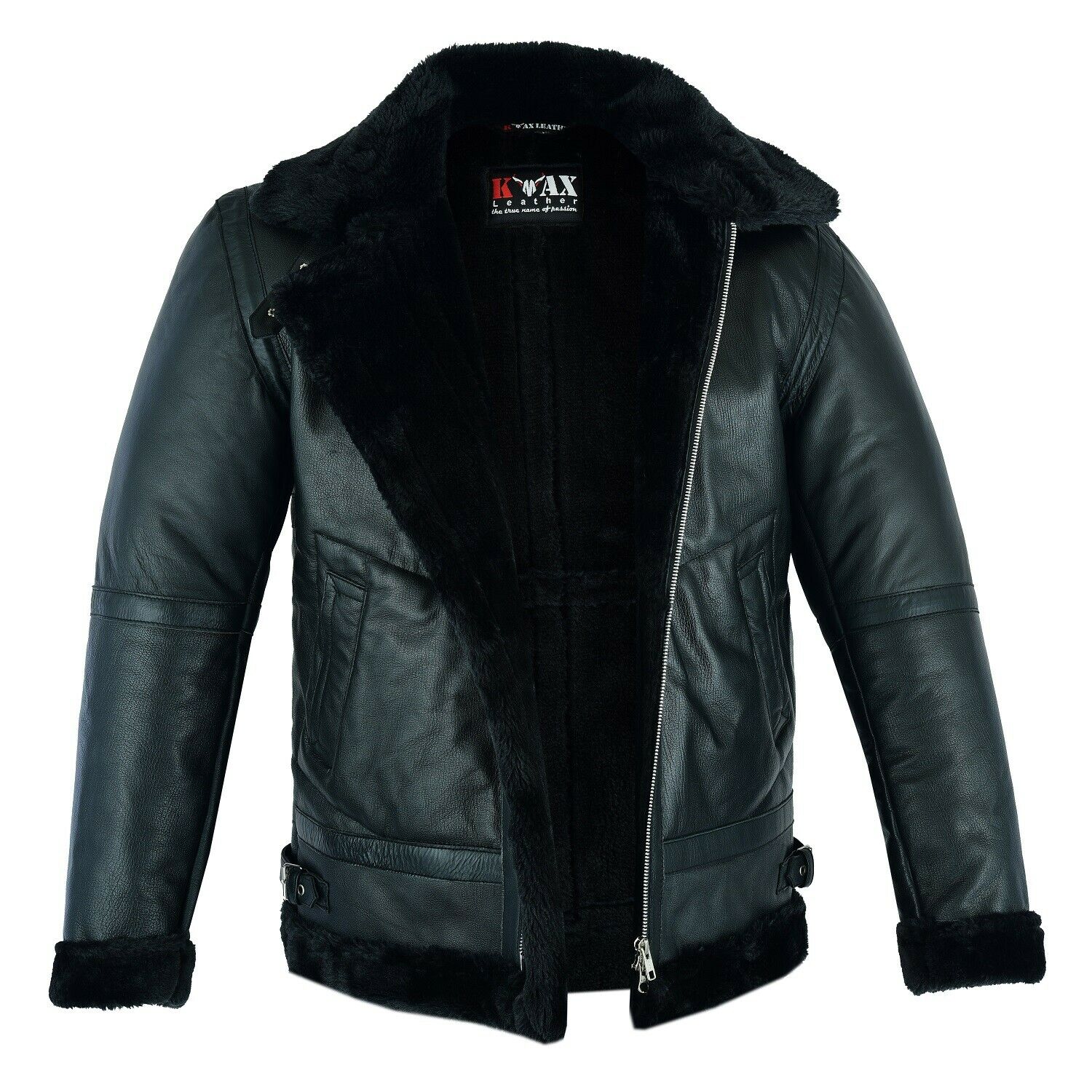Men’s Black Shearling B3 RAF Aviator Bomber Jacket | Full Grain Apparel