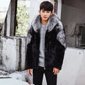 Men’s Winter Fox Fur and Mink Hooded Fur Coat Jacket | Full Grain Apparel