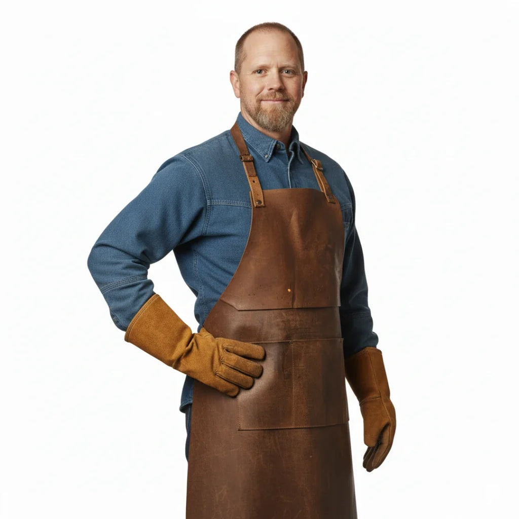 Adjustable strap detail on HeatProtector Welding Apron