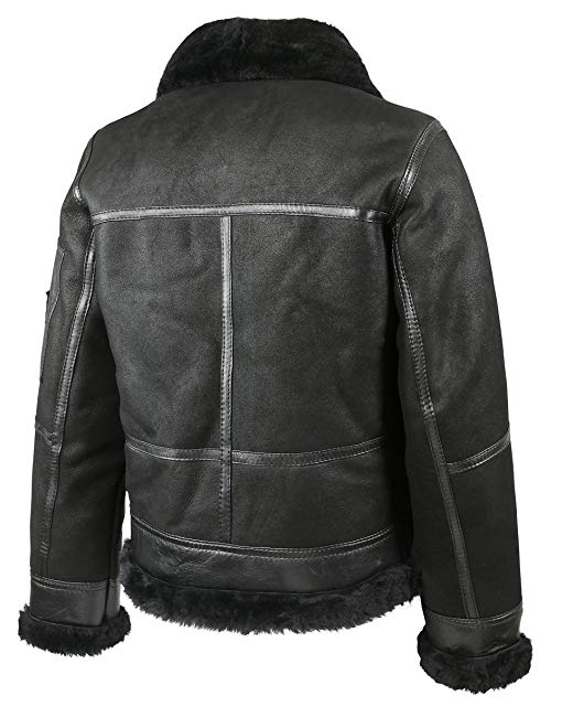 Men’s Aviator B16 Sheepskin Shearling Jacket | Rugged Stealth Performance | Full Grain Apparel