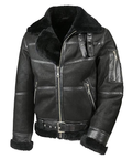 Men’s Aviator B16 Sheepskin Shearling Jacket | Rugged Stealth Performance | Full Grain Apparel