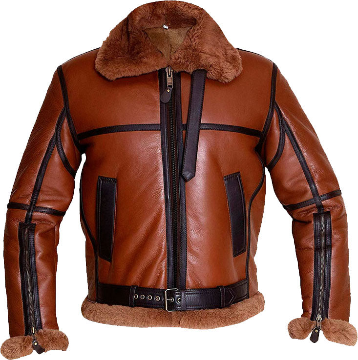 Men’s Aviator Bomber Leather Jacket with Fur | Rugged Flight Heritage | Full Grain Apparel