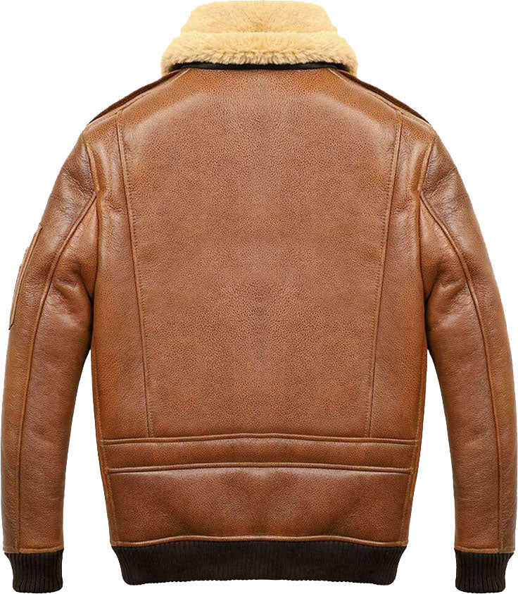 Chaqueta Bomber de Piel de Oveja A2 Aviador en Marrón Camel para Hombre | Ropa de Cuero de Grano Completo