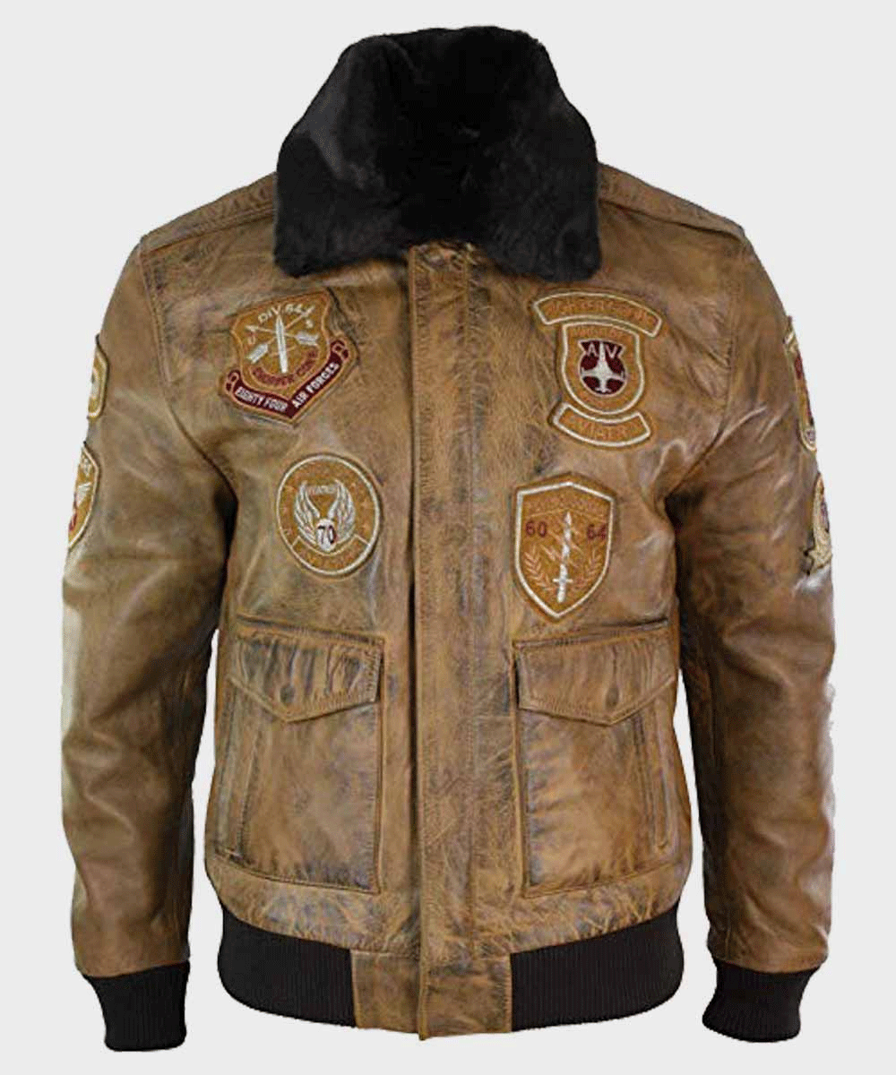 Men’s "Sahara-Flight" Aviator | Golden Tan Premium Leather | Shearling-Lined B3 Bomber Jacket | Full Grain Apparel