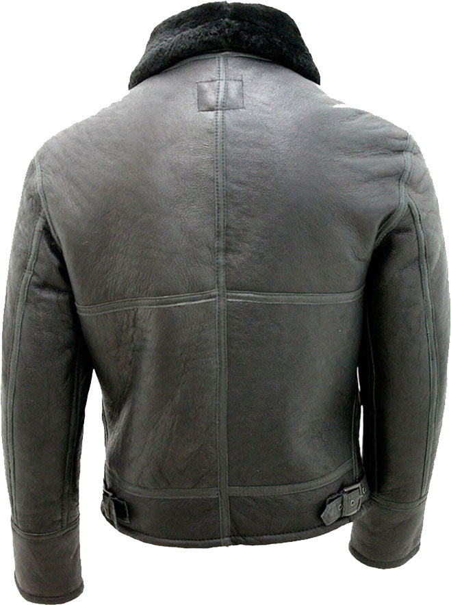 Men’s Black Air Force Real Leather Jacket with Fur | Rugged Tactical Command | Full Grain Apparel