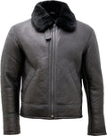 Men’s Black Air Force Real Leather Jacket with Fur | Rugged Tactical Command | Full Grain Apparel