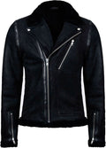 Men’s Black Biker Leather Jacket with Fur | Rugged Rebel Authority | Full Grain Apparel