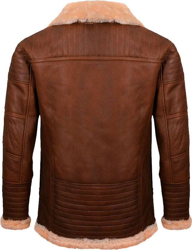 Men’s Brown Nappa Leather Jacket with Fur | Rugged "Elegant" Luxury | Full Grain Apparel