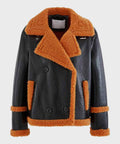 Men’s "Hybrid-B3" Aviator | Two-Tone Roasted Brown & Onyx | Premium Double-Face Shearling Flight Jacket | Full Grain Apparel