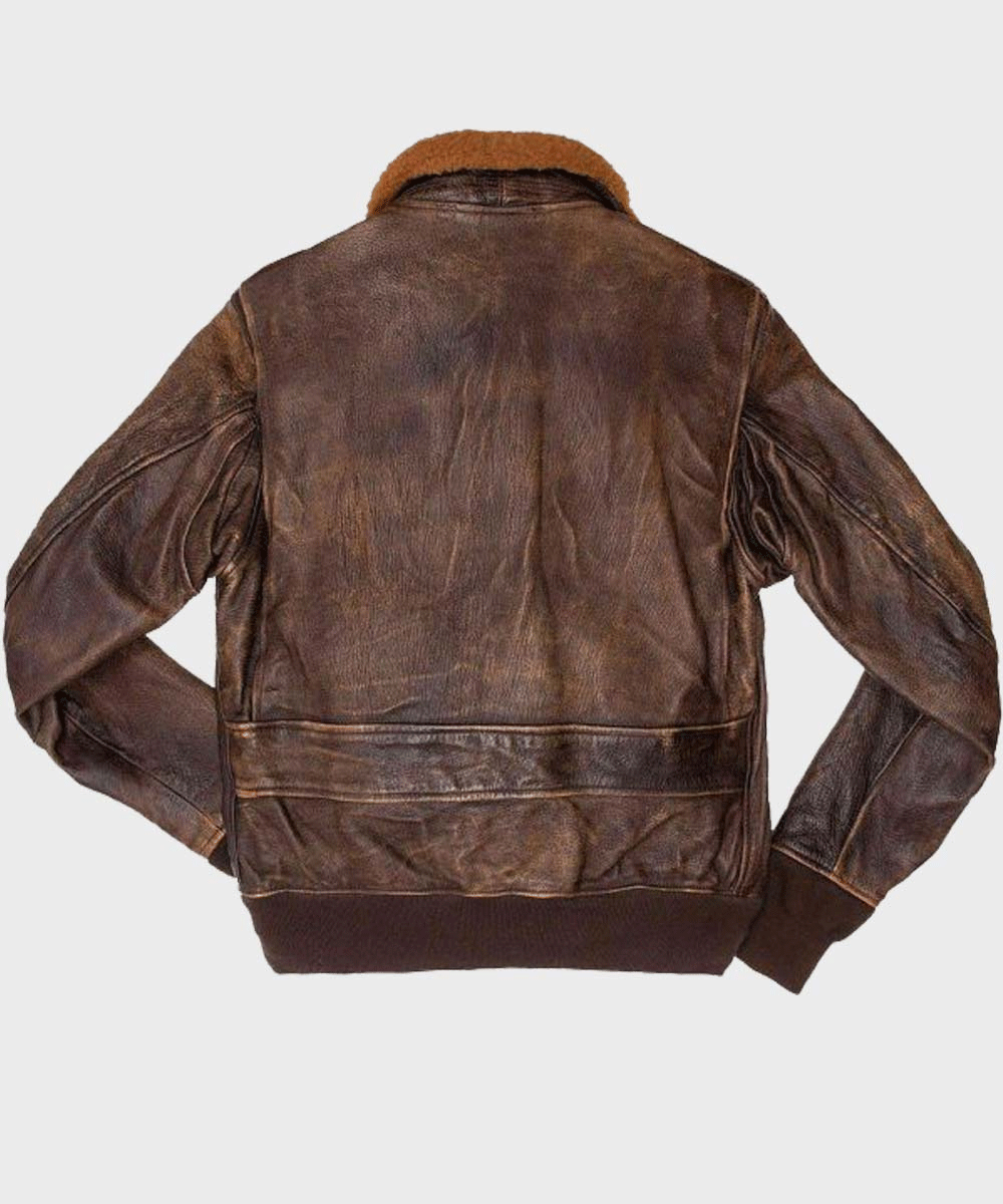 Men’s Distressed Brown Flight Bomber Jacket | Vintage Style | Full Grain Apparel