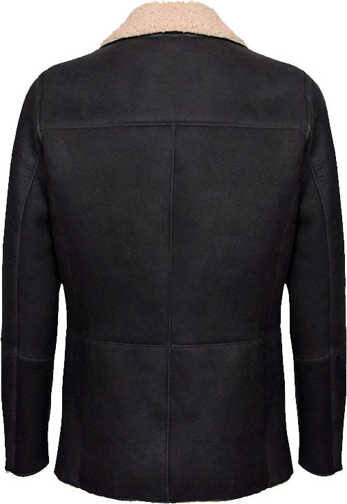 Men’s Double Breasted Real Leather Jacket with Fur | Rugged Formal Authority | Full Grain Apparel