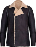 Men’s Double Breasted Real Leather Jacket with Fur | Rugged Formal Authority | Full Grain Apparel