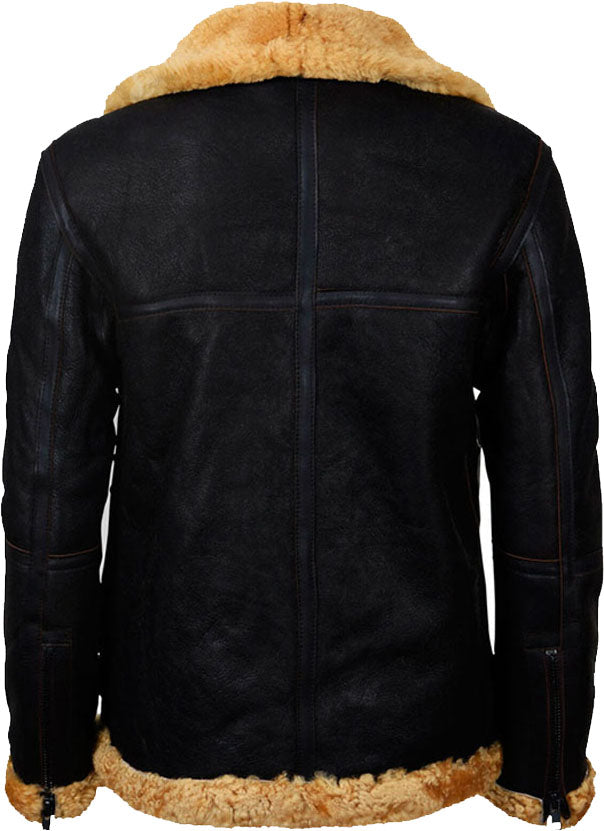 Men’s Flying Brown Vintage Real Leather Jacket with Fur | Rugged Aviator Soul | Full Grain Apparel
