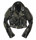 Men’s Black Punk Brando Studded Leather Jacket | Full Grain Apparel