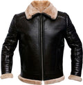 Men’s RAF Brown Bomber Leather Jacket with Fur | Rugged Aviation Heritage | Full Grain Apparel