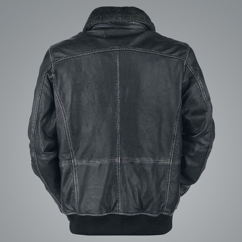 Men’s Bike Racer Black Leather Jacket | Rugged Velocity Style | Full Grain Apparel