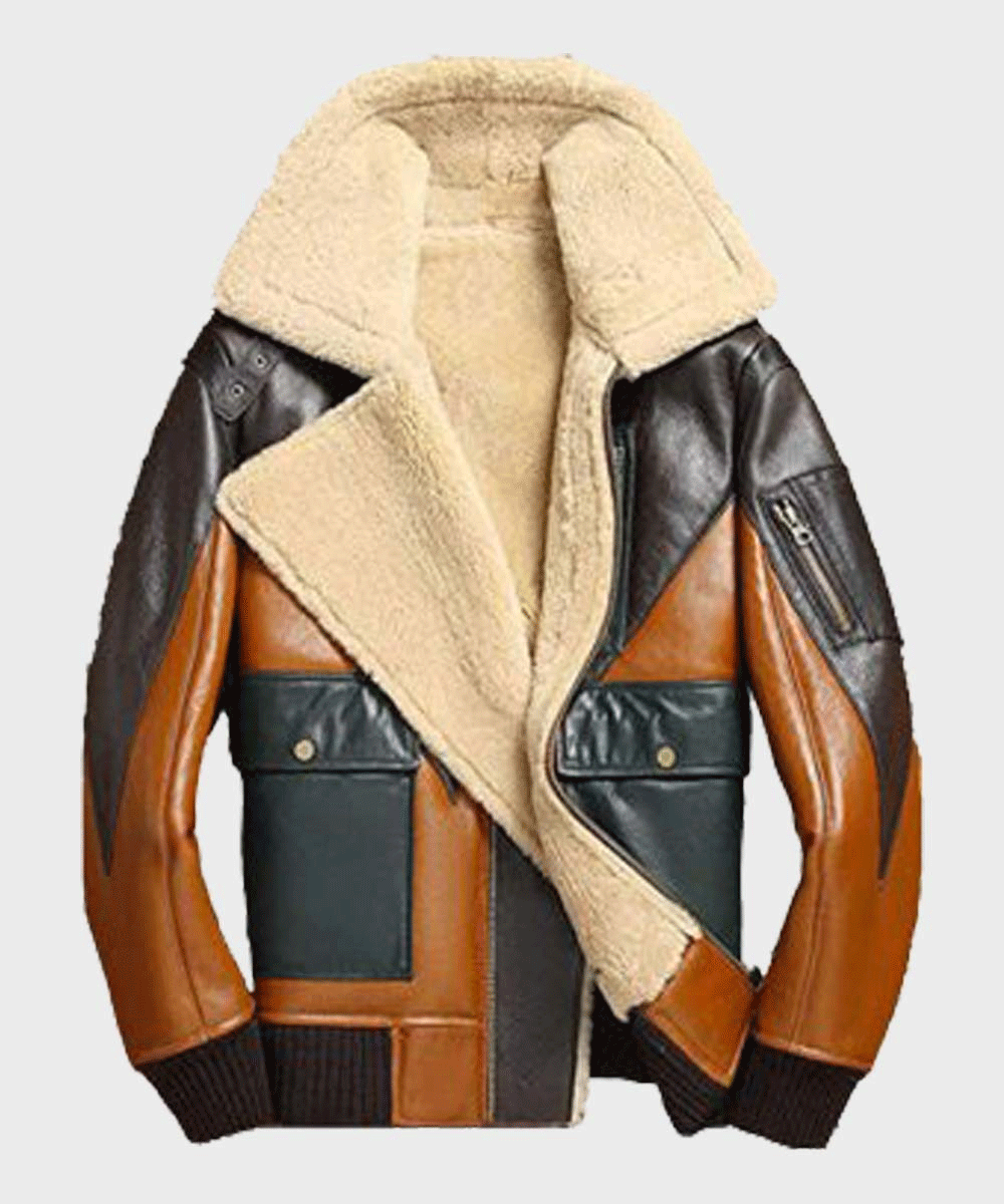 Men’s "Heritage-Flight" Bomber | Premium Sheepskin Aviator | Authentic Double-Face Shearling Winter Jacket | Full Grain Apparel