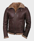 Men’s "Tundra-Command" Aviator | Heritage Roasted Brown Sheepskin | Authentic Double-Face Shearling Flight Jacket | Full Grain Apparel