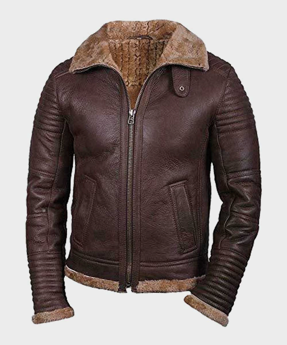 Men’s "Tundra-Command" Aviator | Heritage Roasted Brown Sheepskin | Authentic Double-Face Shearling Flight Jacket | Full Grain Apparel