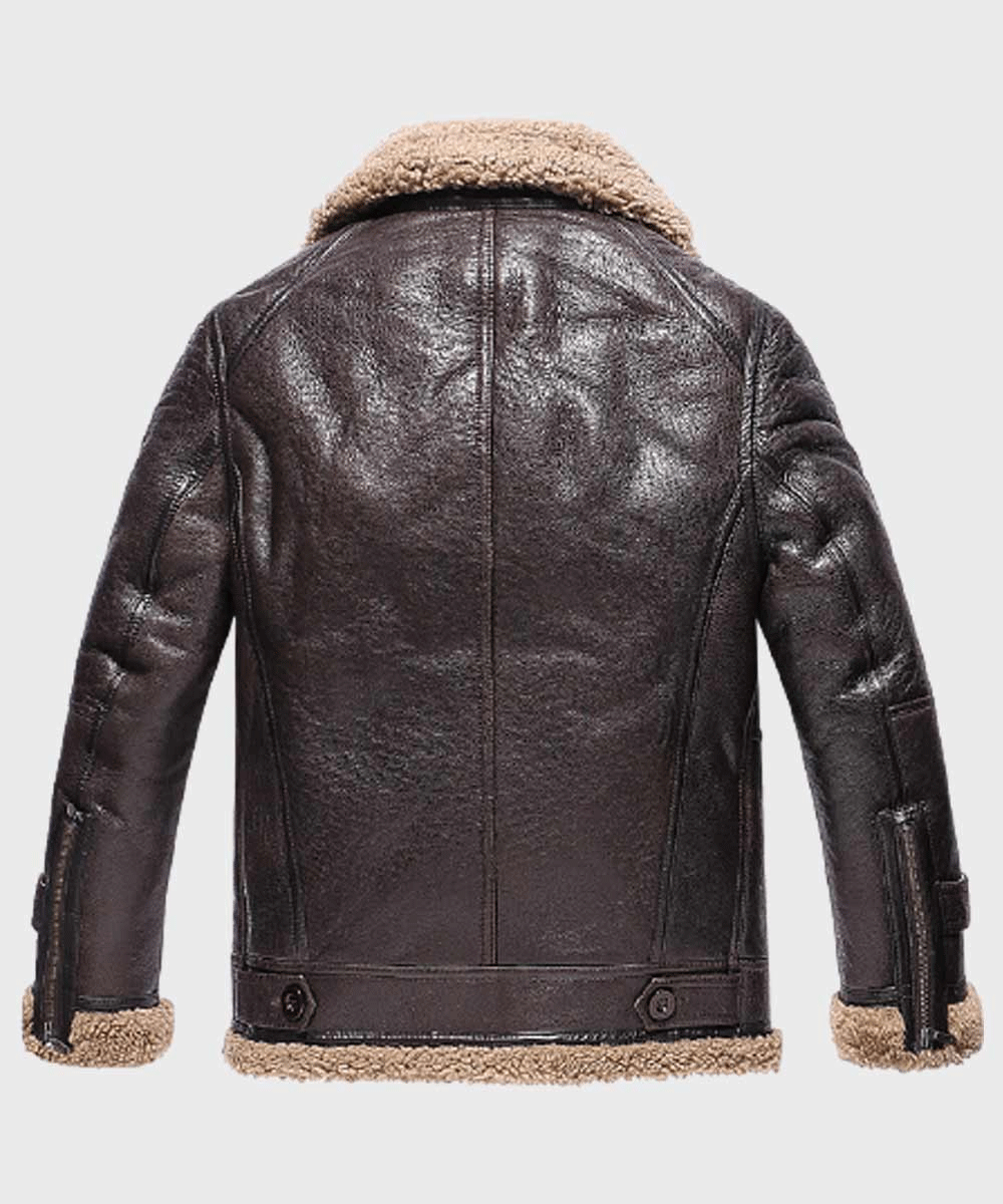 Men’s "Espresso-Commander" B3 | Premium Dark Brown Sheepskin | Authentic Double-Face Shearling Flight Jacket | Full Grain Apparel