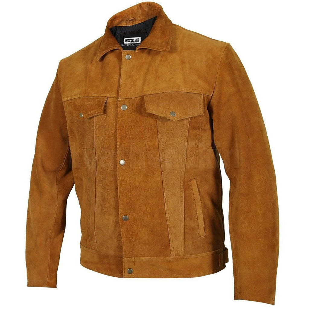 Men’s Tan Suede Leather Jacket | Full Grain Apparel