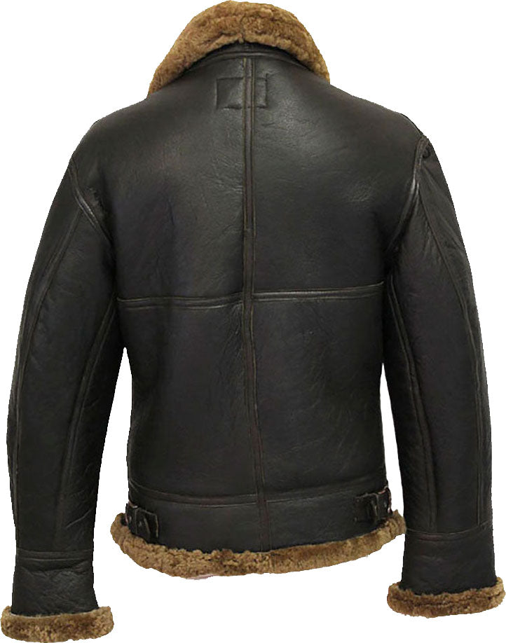 Men’s Winter Aviator B3 Leather Jacket with Fur | Rugged Arctic Commander | Full Grain Apparel