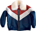 Men’s Winter V-Bomber Leather Jacket with Fur | Rugged Urban Dominance | Full Grain Apparel