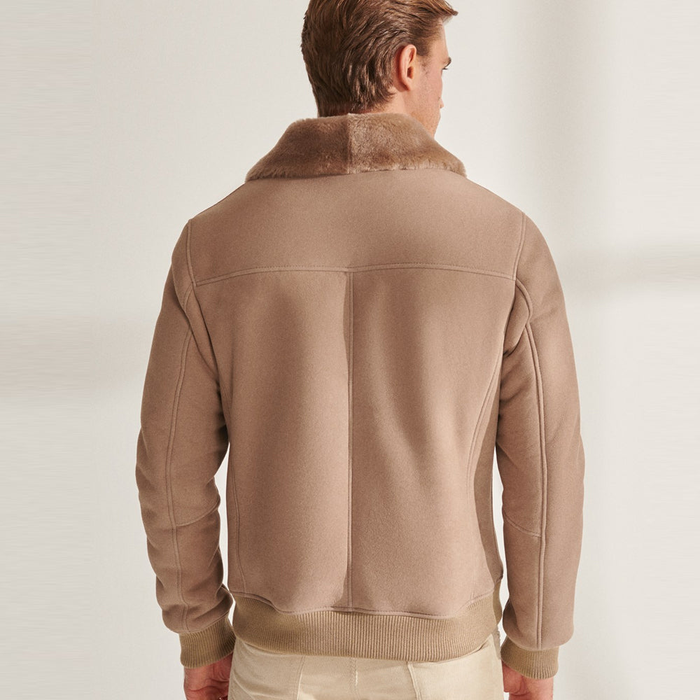 Men’s B3 Aviator Shearling Genuine Leather Bomber Jacket | Full Grain Apparel