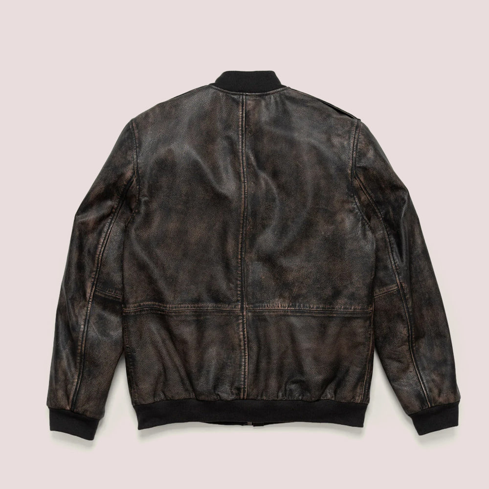 Men’s "Ace-Command" B3 Pilot Flying Jacket | Black Sheepskin & Wool Shearling Bomber | Full Grain Apparel