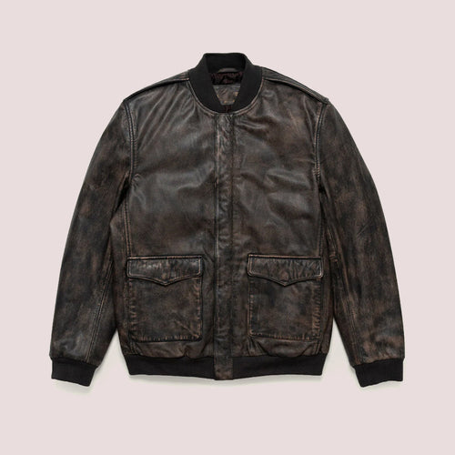 Men’s "Ace-Command" B3 Pilot Flying Jacket | Black Sheepskin & Wool Shearling Bomber | Full Grain Apparel