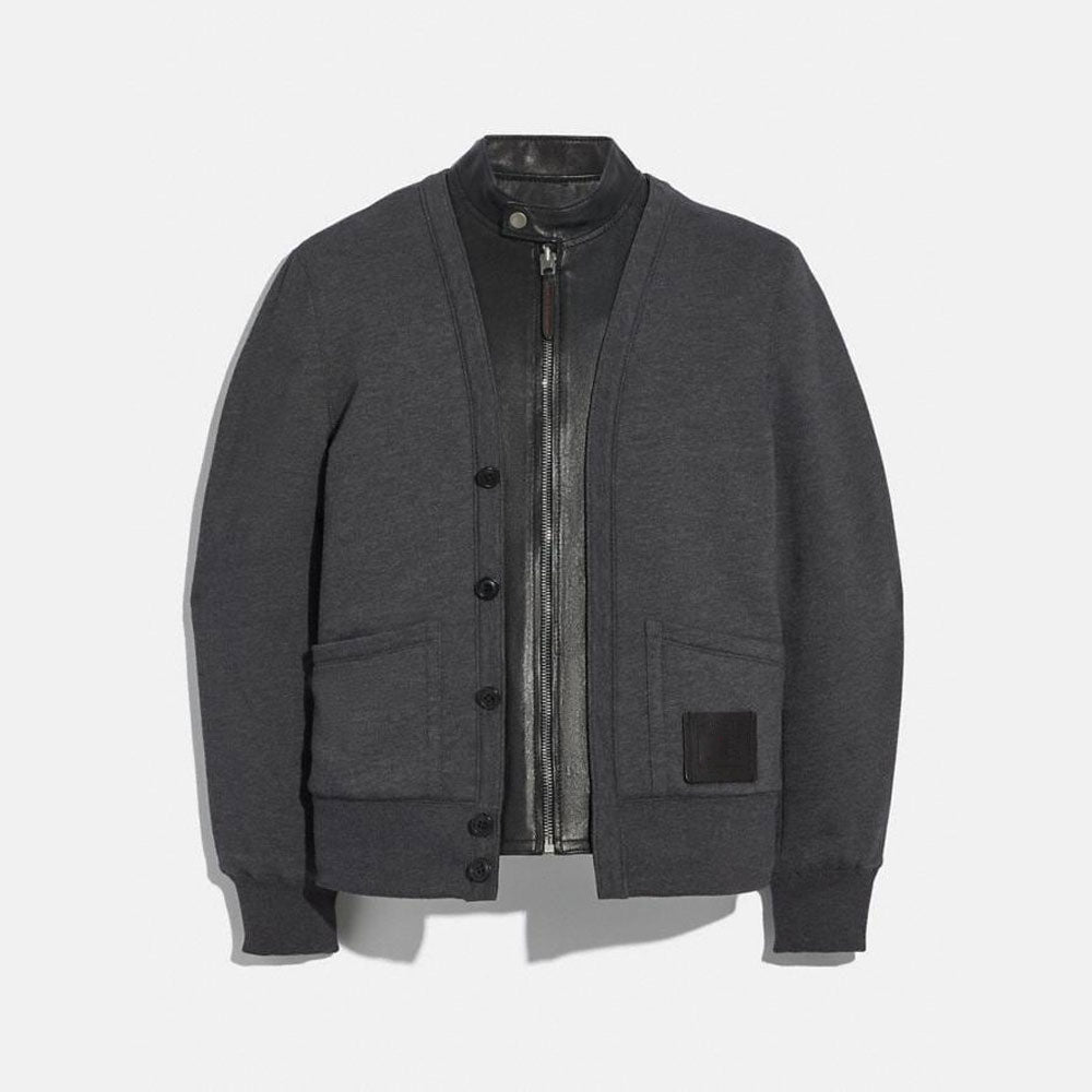 Men’s "Hybrid Onyx" 2-in-1 Double Detachable Jacket | Premium Black Lambskin Leather Modular Coat | Full Grain Apparel