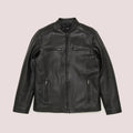 Men’s "Apex Shadow" Lambskin Moto Riding Jacket | Black Top-Grain Leather Motorcycle Coat | Full Grain Apparel