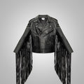 Men’s "Midnight Rider" Hybrid Jacket | Premium Black Cowhide Leather | Motorcycle-Cut Cowboy Jacket with Fringe & Tassels | Full Grain Apparel