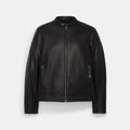 Men’s "Midnight Stealth" Cafe Racer Biker Jacket | Genuine Black Sheepskin Leather Moto | Full Grain Apparel