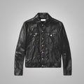 Men’s "Shadow Ridge" Trucker | Premium Black Sheepskin | Rugged Matte Finish | Full Grain Apparel