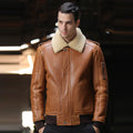 Men’s Brown B-3 Flight Airforce Sheepskin Bomber - The High-Altitude Fortress | Full Grain Apparel
