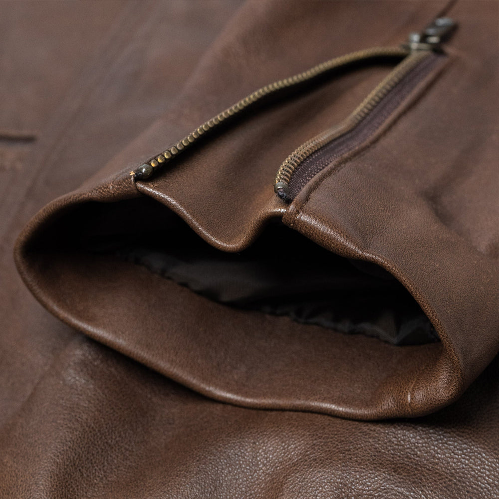 Men’s "Rust & Road" Cafe Racer Jacket | Vintage Brown Premium Lambskin Moto | Full Grain Apparel