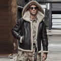 Men’s Brown Hooded B-3 RAF Aviator Sheepskin Shearling Jacket - The Ultimate Heritage Parka | Full Grain Apparel