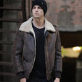 Men’s Brown RAF Aviator Flight Shearling Sheepskin Jacket - The Battle-Ready Classic | Full Grain Apparel
