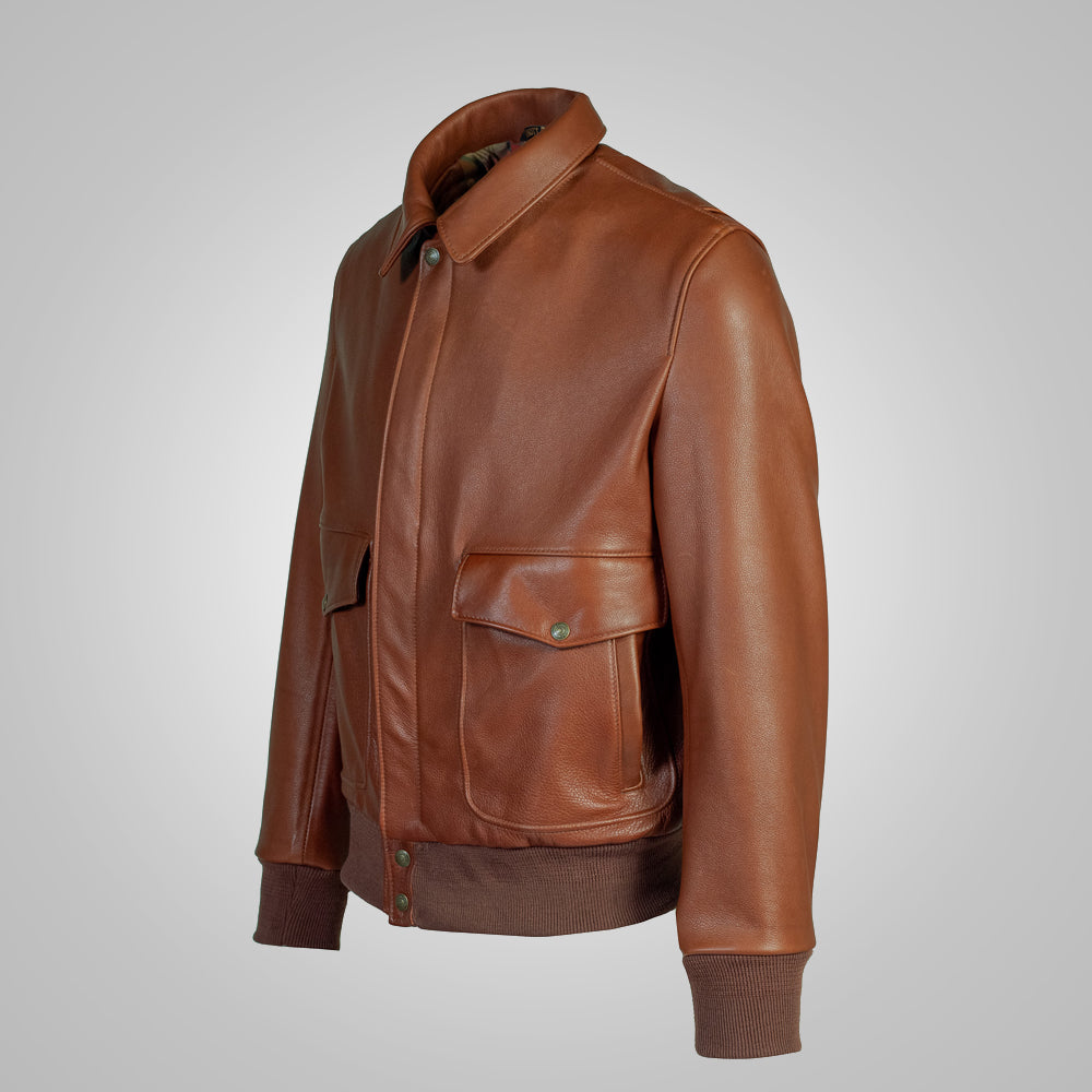 Bomber de aviador "Aviator Heritage" de la RAF para hombre | Piel de oveja jengibre de primera calidad | Chaqueta de cuero de aviador auténtica de la Segunda Guerra Mundial | Prenda de cuero de grano completo