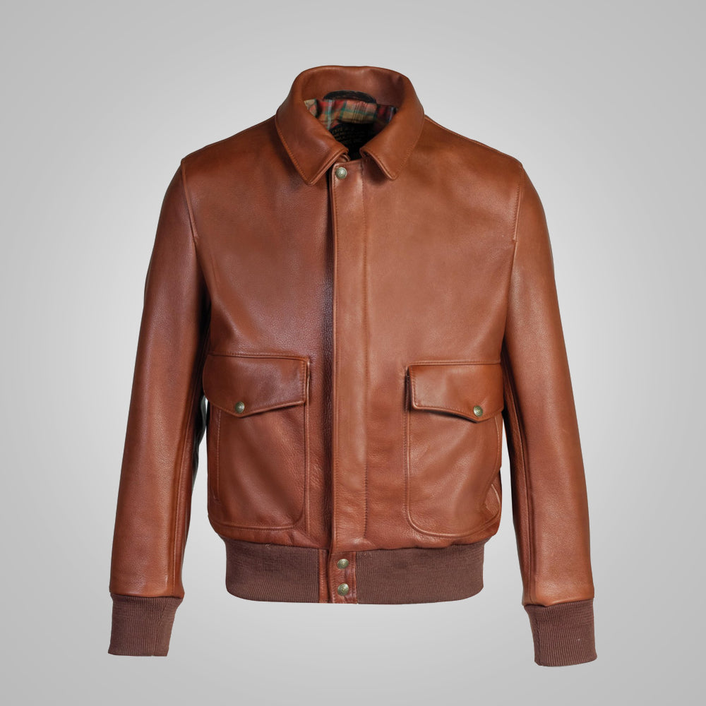 Men’s "Aviator Heritage" RAF Bomber | Premium Ginger Sheepskin | Authentic WWII Flying Leather Jacket | Full Grain Apparel