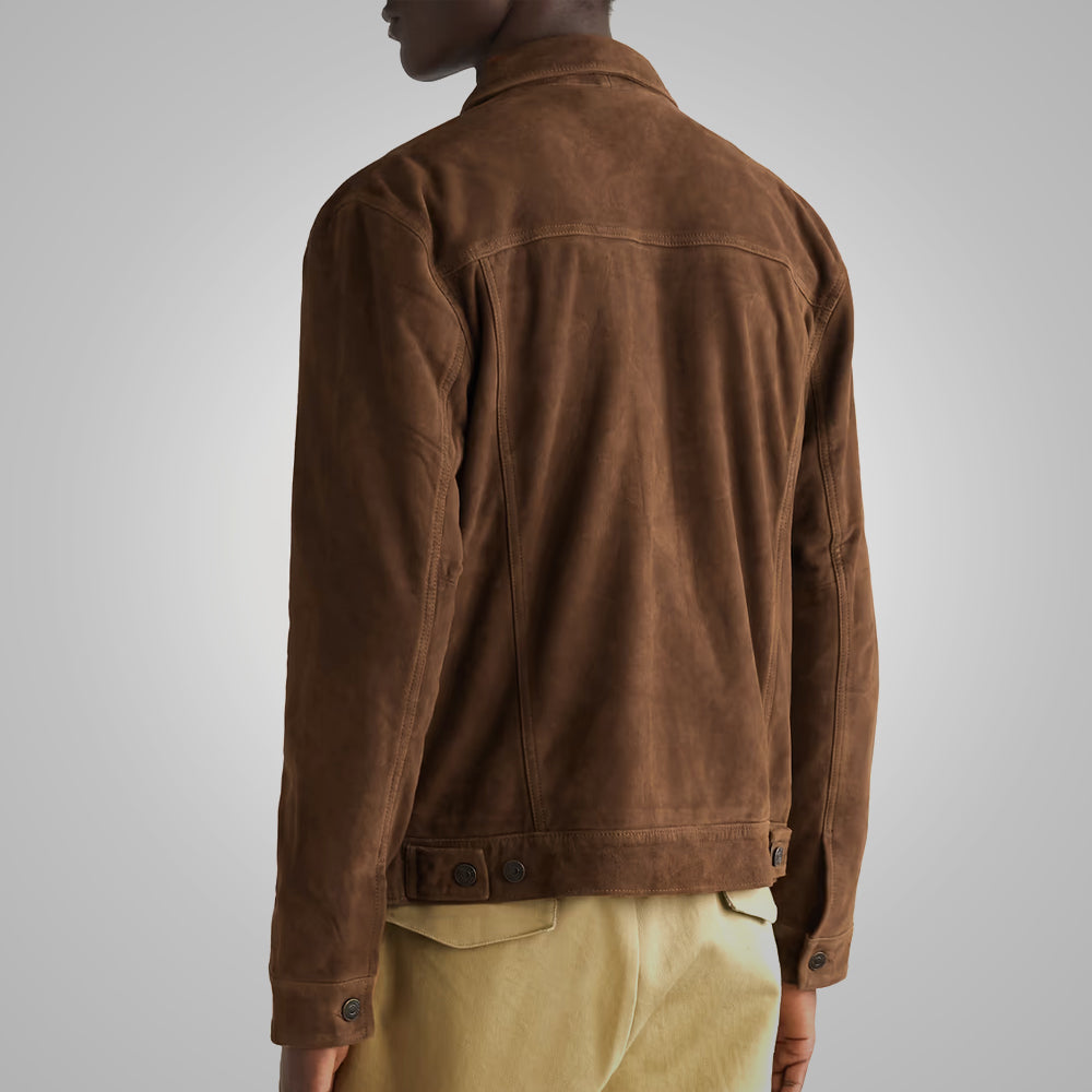 Men’s "Canyon Legacy" Suede Trucker | Premium Tobacco Calf Suede | Iconic Type-III Heritage Jacket | Full Grain Apparel