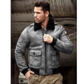Men’s Grey B-3 RAF Flight Shearling Leather Jacket - The Modern Aviator | Full Grain Apparel