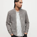 Men’s Grey Suede Leather Bomber Jacket | Full Grain Apparel