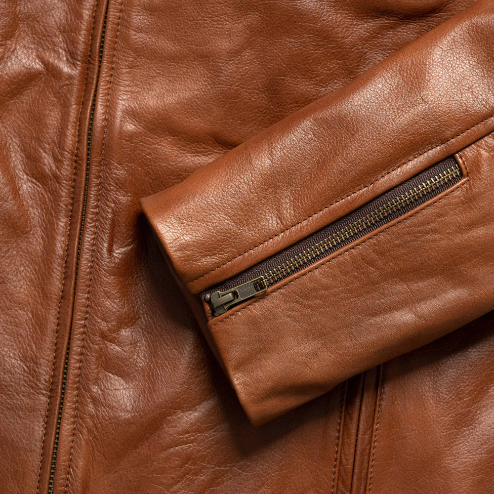 Men’s "Dust & Glory" Cafe Racer Jacket | Light Brown Genuine Sheepskin Motorbike Moto | Full Grain Apparel