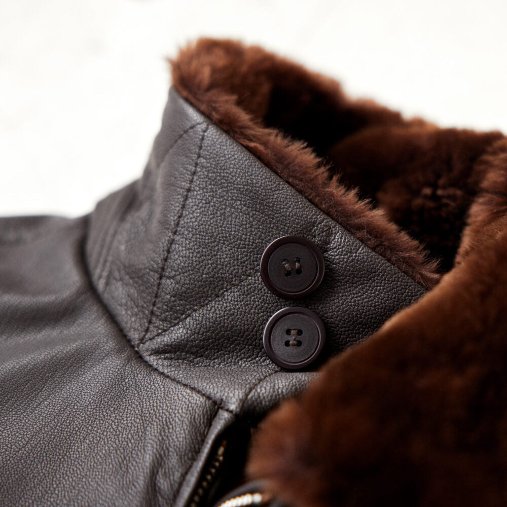 Chaqueta de vuelo M-422A "Pacific Ace" para hombre | Piel de cabra auténtica | Diseño original de la Oficina de Aeronáutica de la Marina | Prenda de piel de grano completo