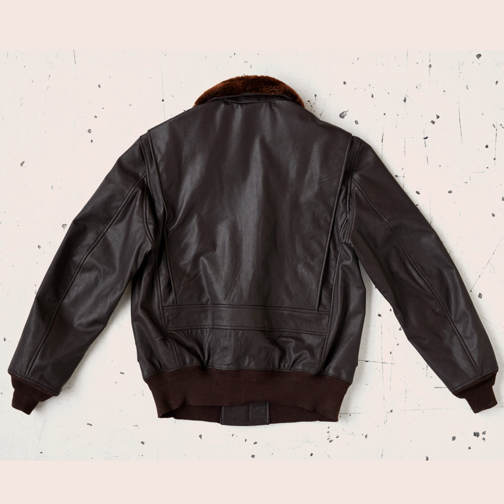 Chaqueta de vuelo M-422A "Pacific Ace" para hombre | Piel de cabra auténtica | Diseño original de la Oficina de Aeronáutica de la Marina | Prenda de piel de grano completo