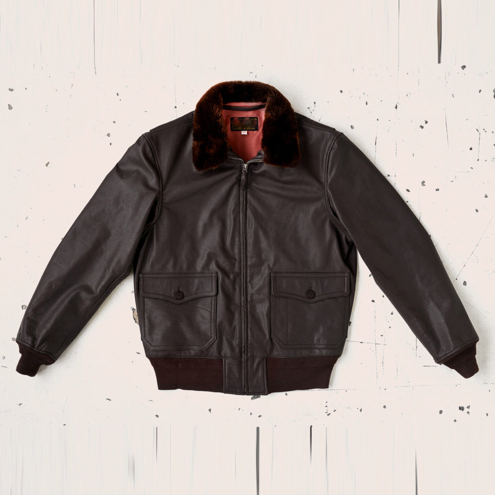 Men’s "Pacific Ace" M-422A Flight Jacket | Genuine Goatskin Leather | Authentic Navy Bureau of Aeronautics Design | Full Grain Apparel