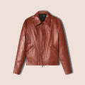 Men’s "Highland Scribe" Shirt-Style Jacket | Brown Genuine Goatskin Leather | Full Grain Apparel