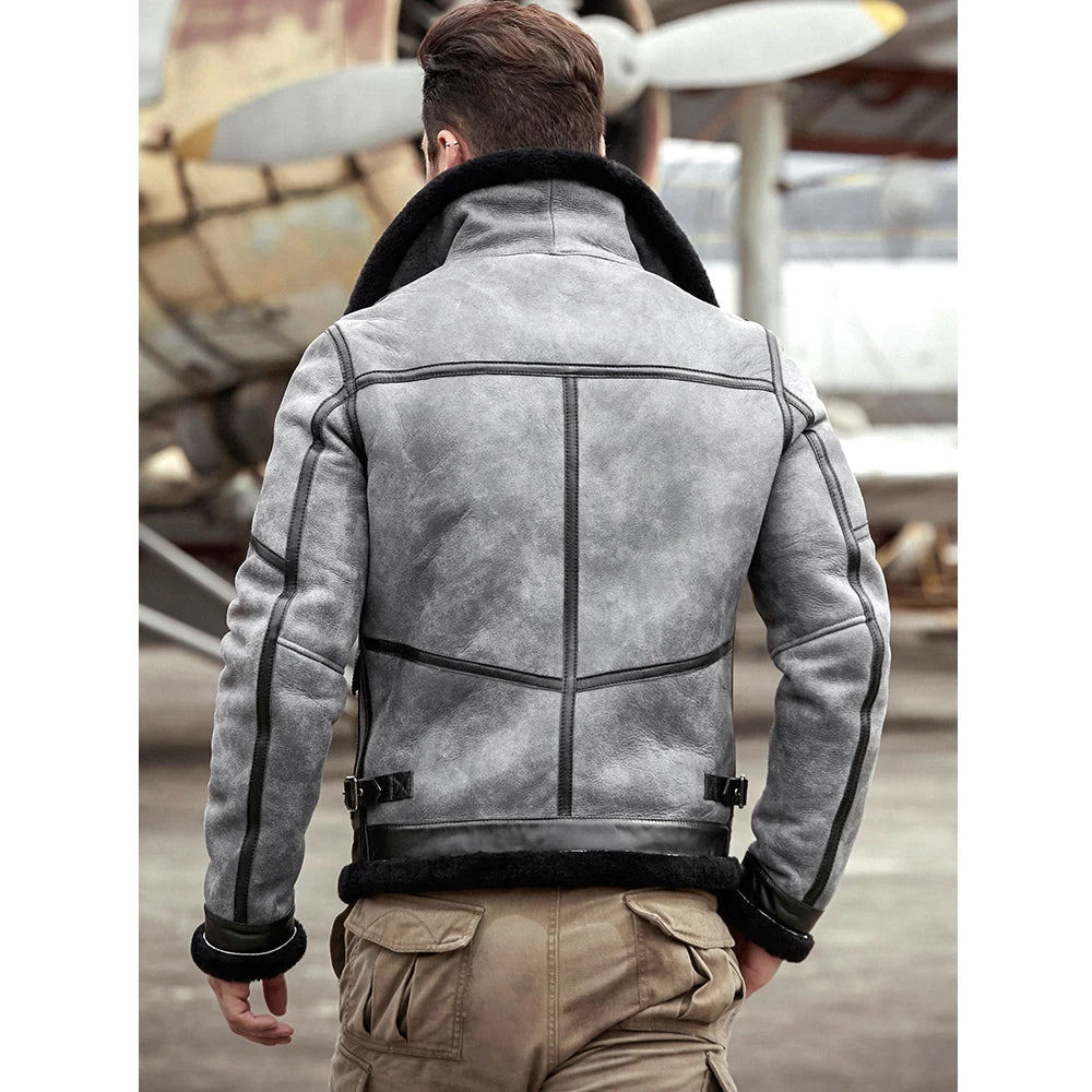 Men’s Sheepskin RAF Airforce Pilot Shearling Aviator Jacket - The Ultimate Flight Icon | Full Grain Apparel
